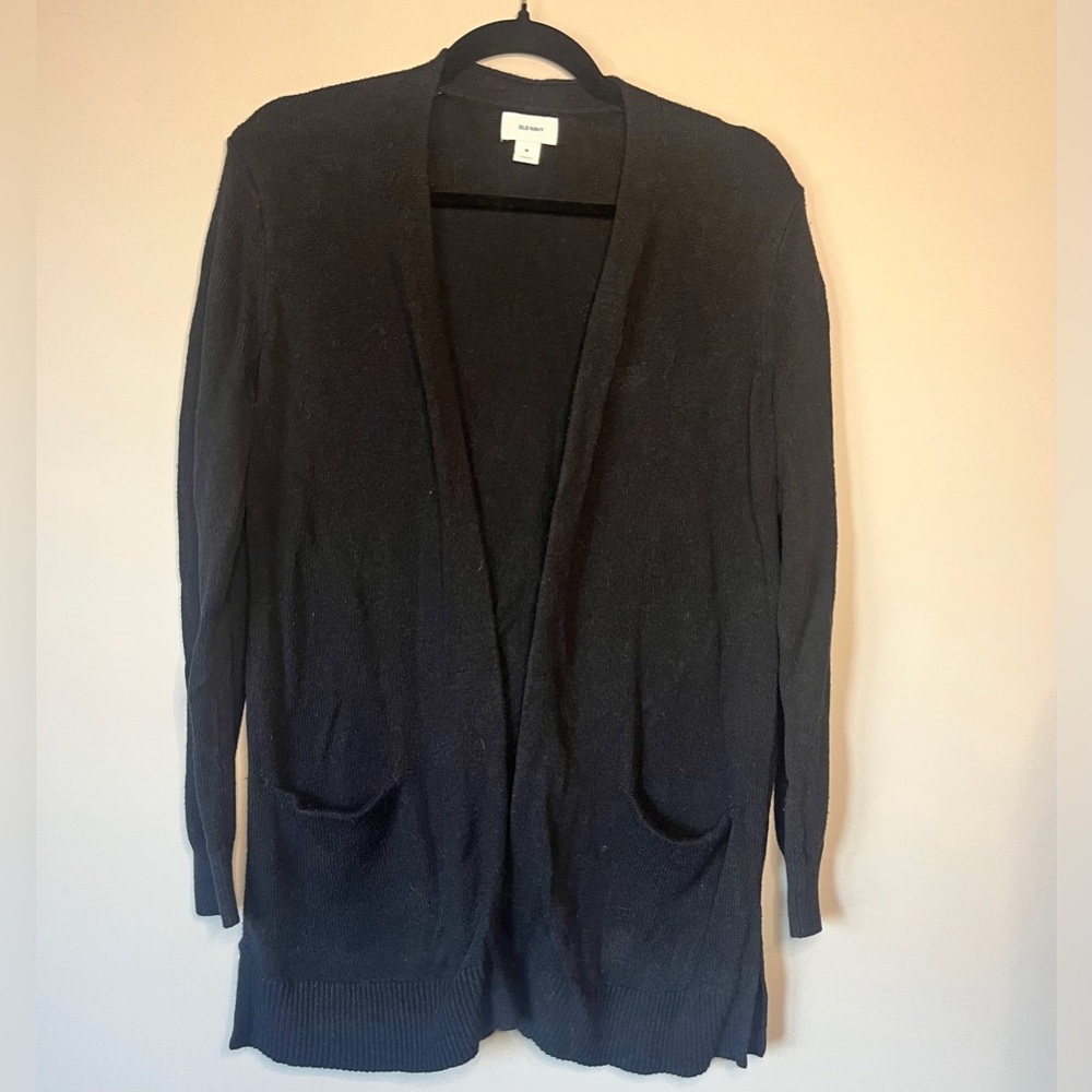 Old Navy Women's Black Cardigan Sweater with pockets
